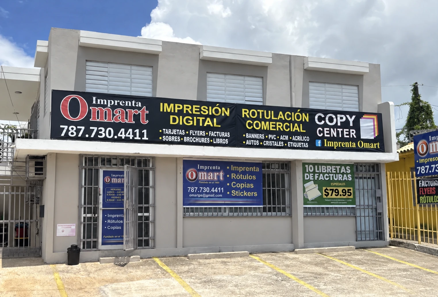 Fachada de Imprenta Omart en Bayamón, Puerto Rico